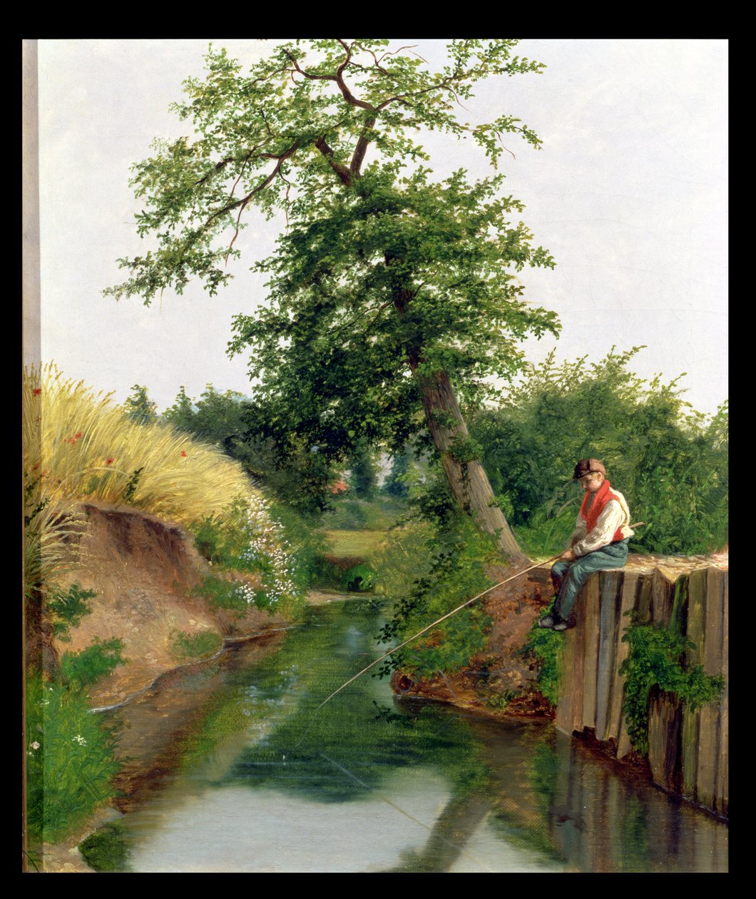 Chłopiec łowiący ryby autorstwa Arthur Hughes