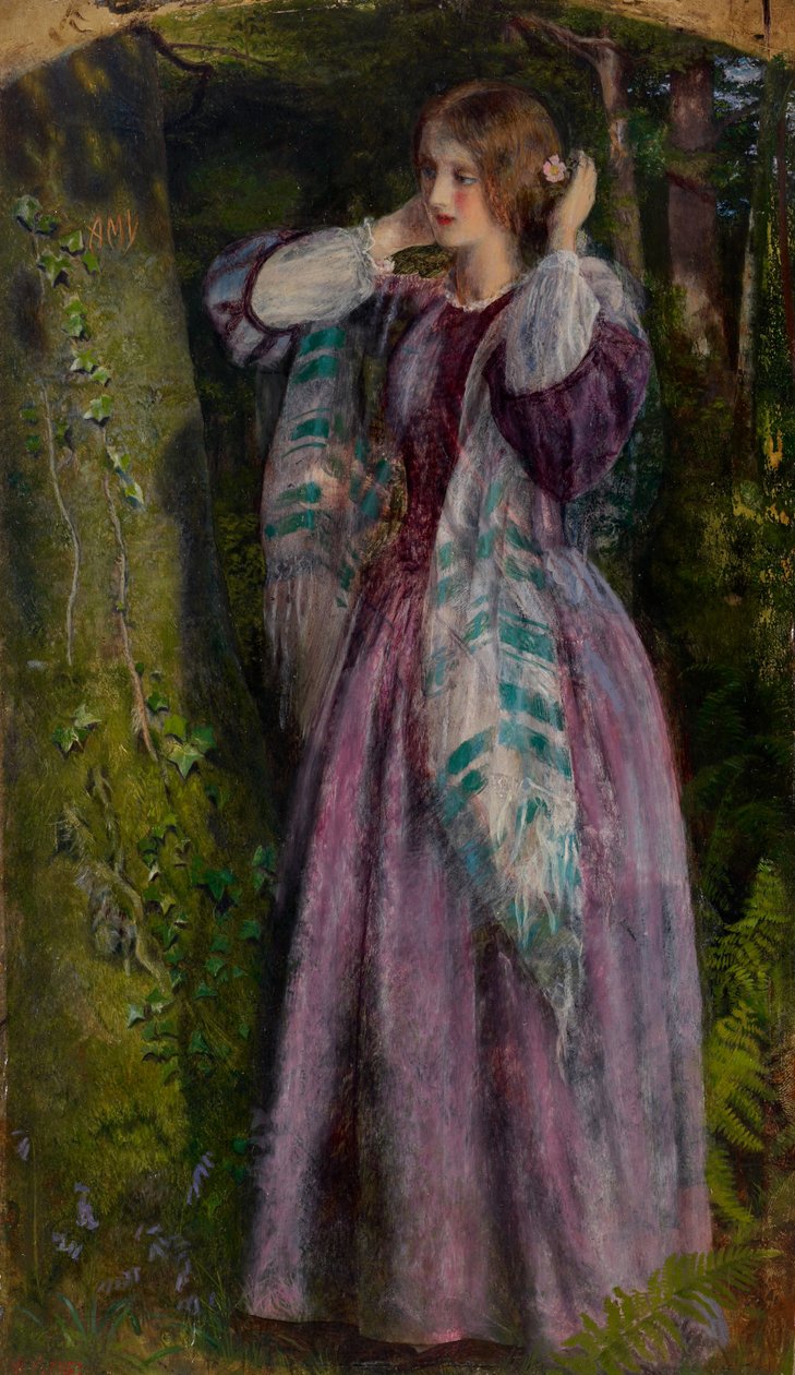 Amy, studium do „Długie zaręczyny”, 1859 autorstwa Arthur Hughes