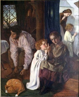 Pora snu, ok. 1862 (olej na płótnie ułożony na desce) autorstwa Arthur Hughes
