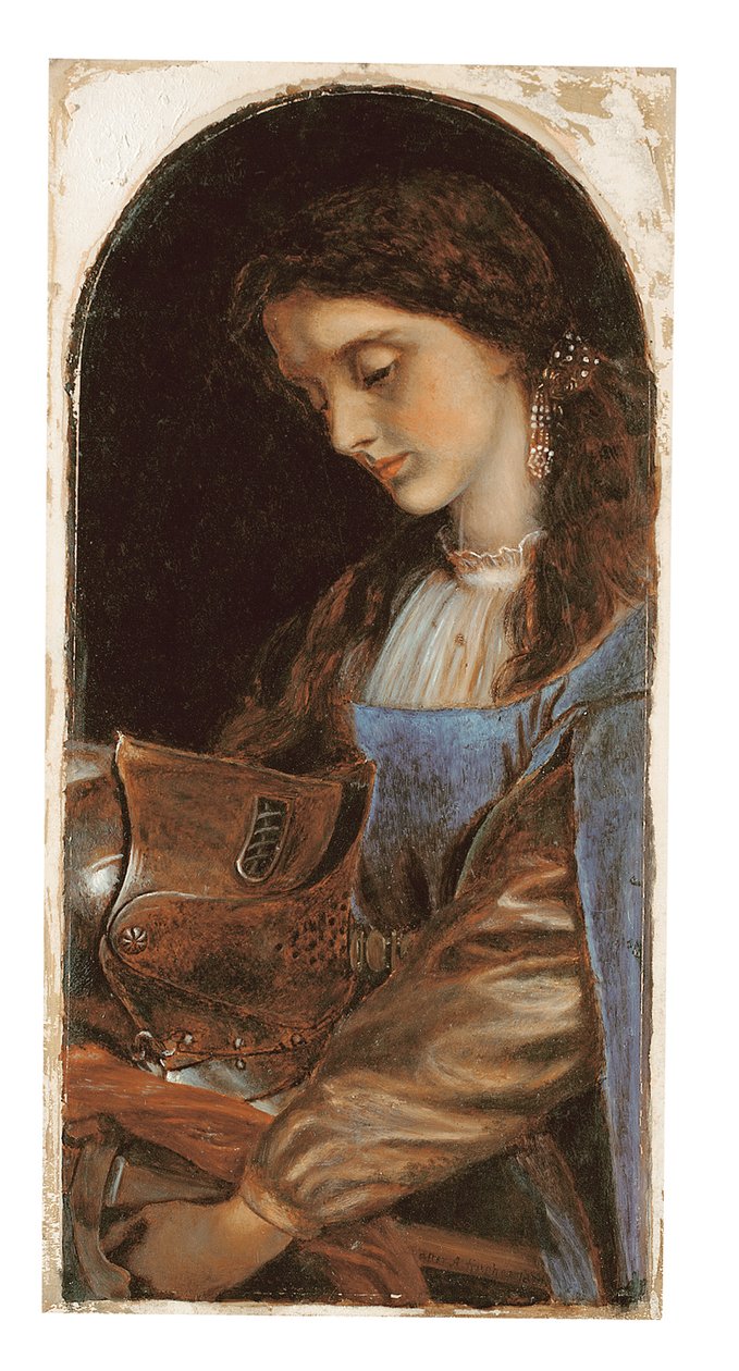 Elaine ze Zbroją Lancelota, 1870 autorstwa Arthur Hughes