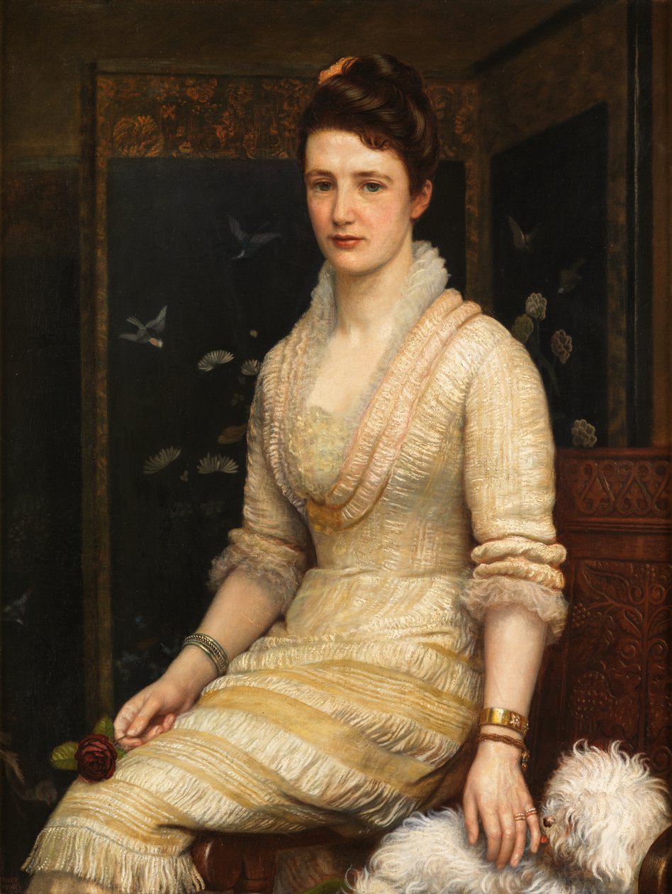 Gertrude Fearon (olej na płótnie nałożony na deskę) autorstwa Arthur Hughes