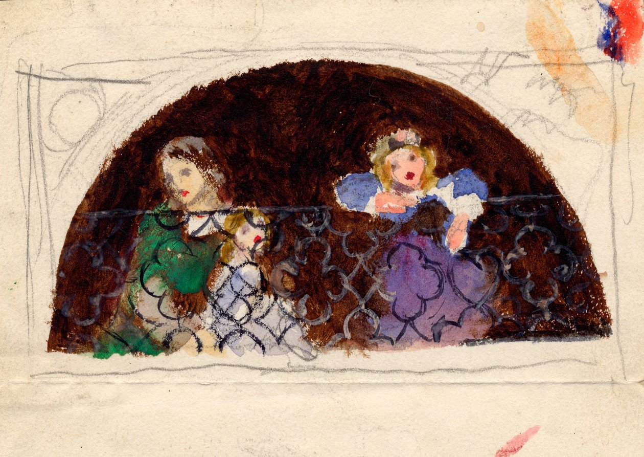Szkic do Portretu Pani Leathart i Dzieci (akwarela i body na papierze) autorstwa Arthur Hughes
