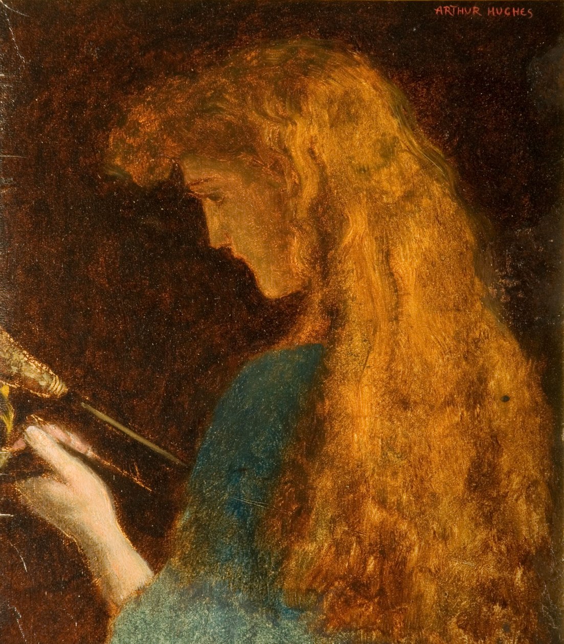 Studium głowy dziewczynki autorstwa Arthur Hughes