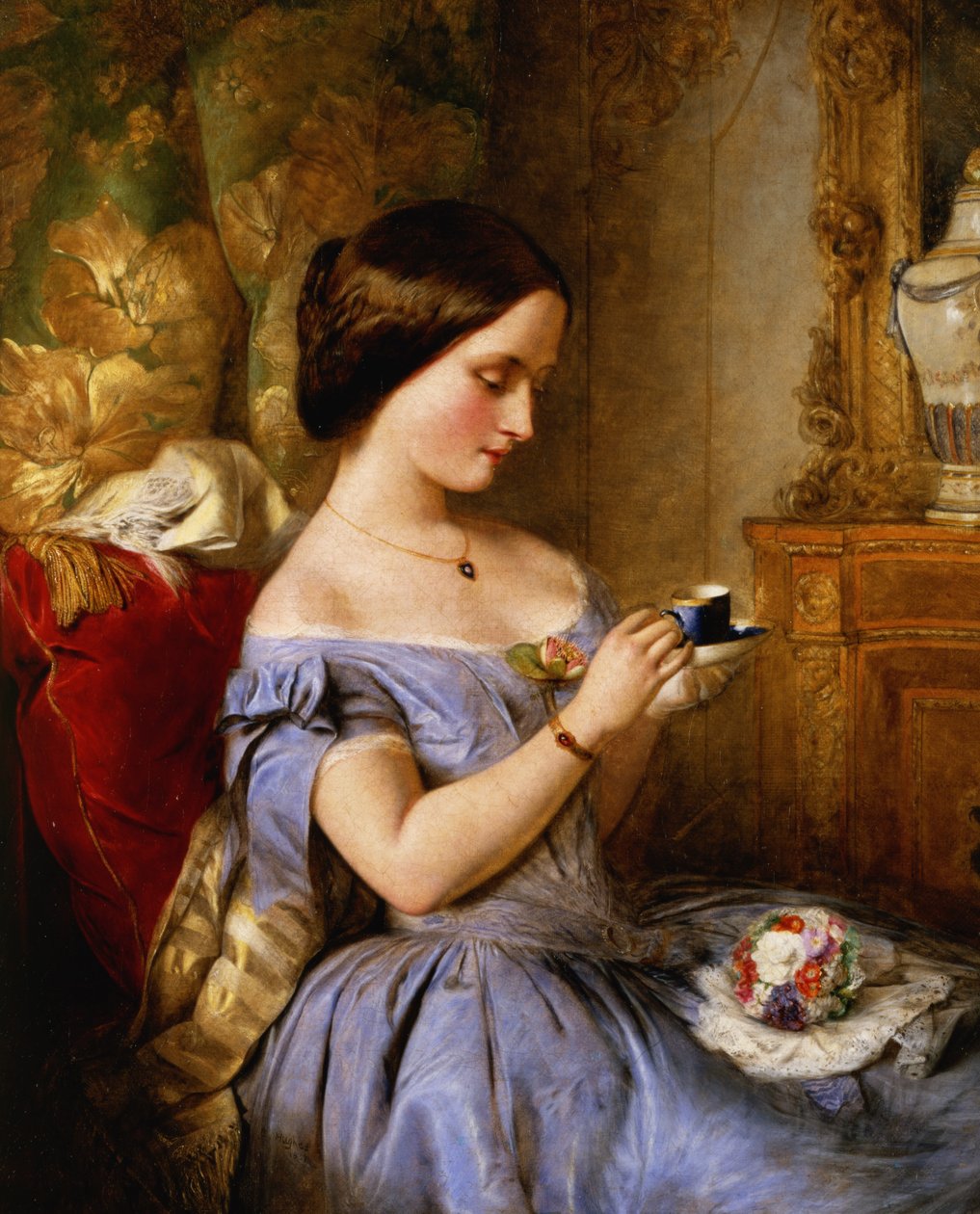 Herbata w salonie autorstwa Arthur Hughes