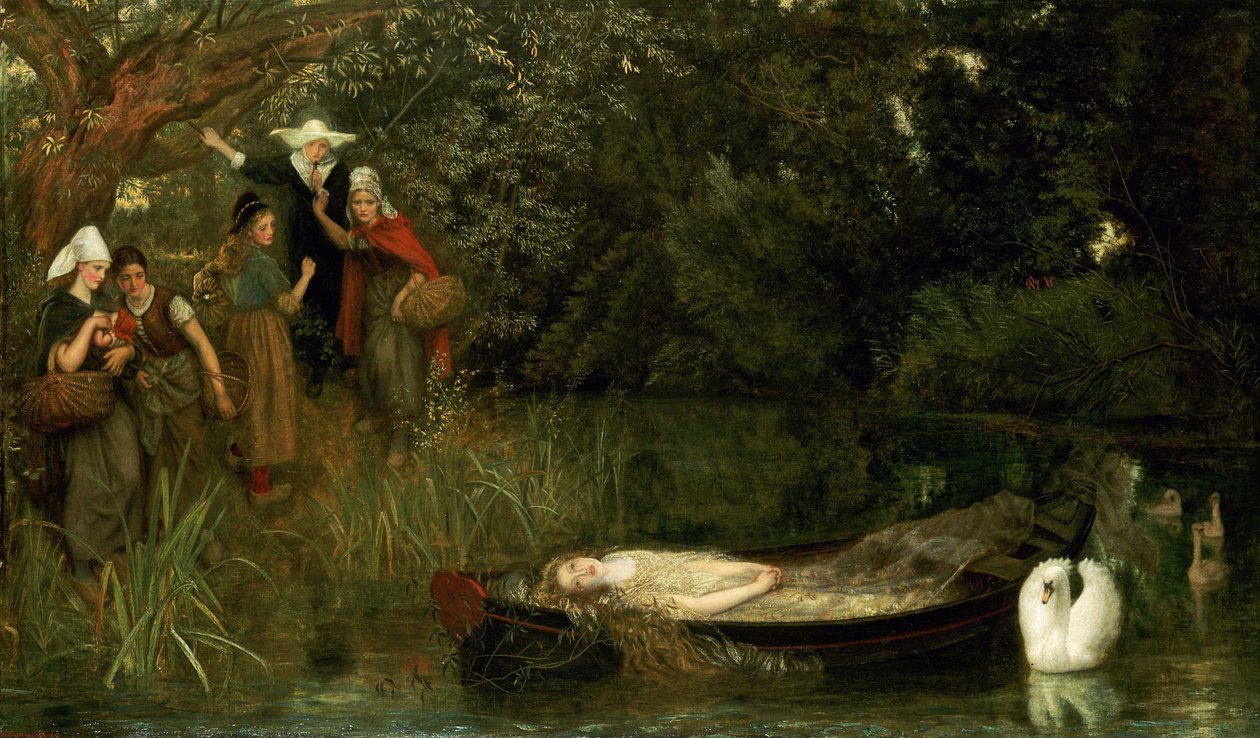 Pani z Shalott, 1873 autorstwa Arthur Hughes