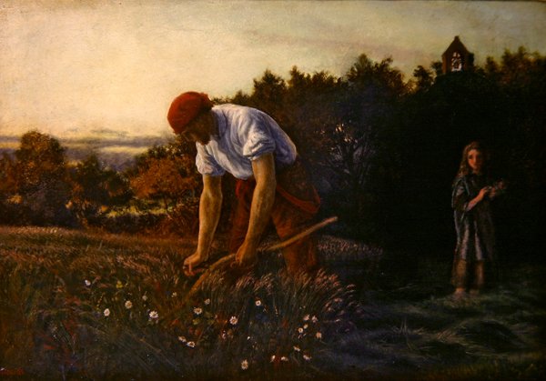 Żniwiarz w kwiatach (olej na płótnie) autorstwa Arthur Hughes