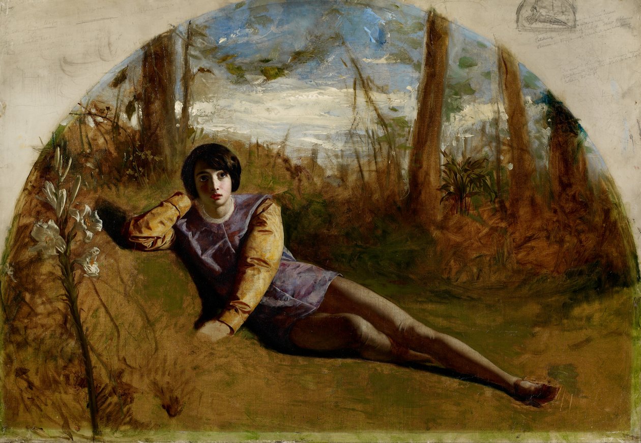 Młody poeta, 1849 autorstwa Arthur Hughes