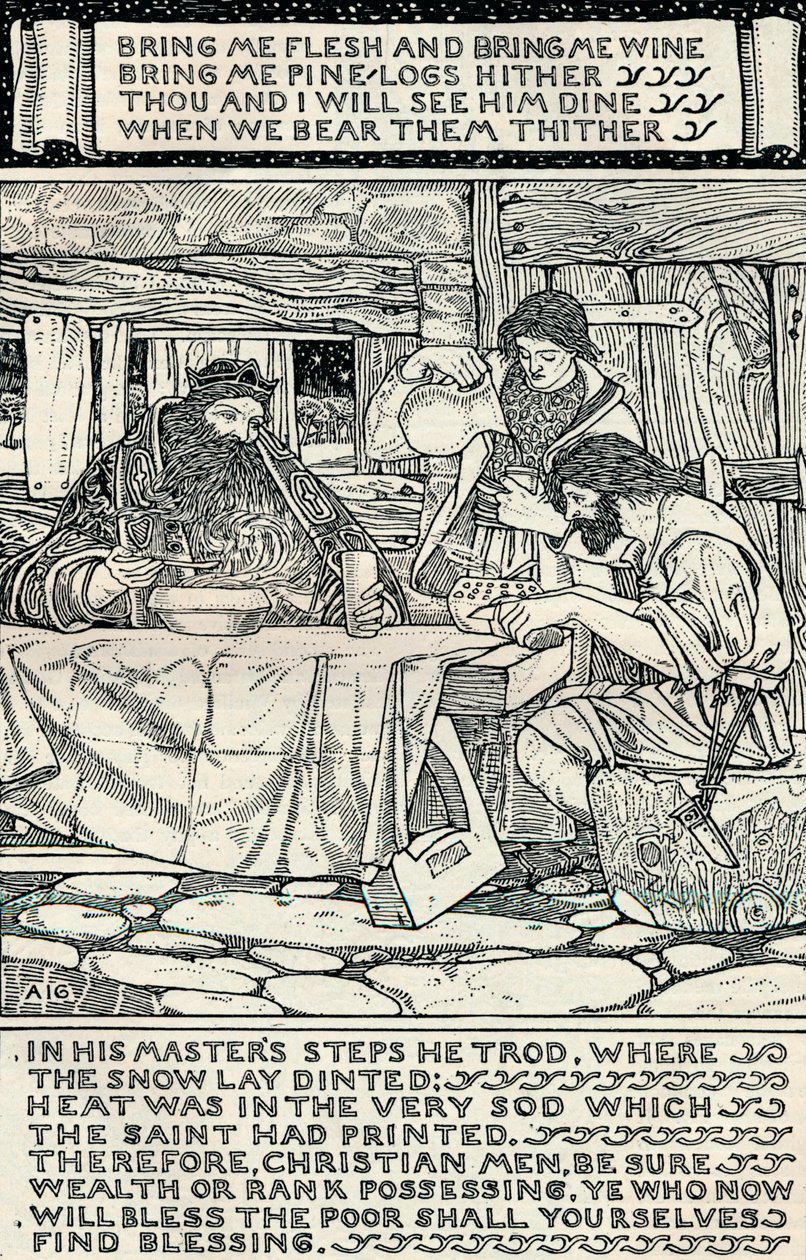 Dobry król Wacław, 1895 autorstwa Arthur Joseph Gaskin