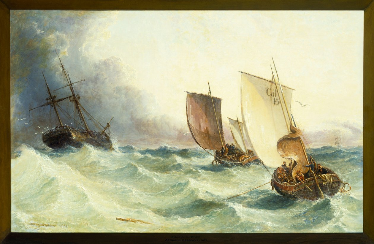 Wyścig o wrak, 1873 autorstwa Arthur Joseph Meadows