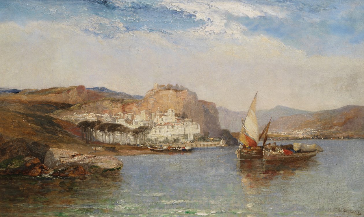 W pobliżu Amalfi, Zatoka Salerno, Włochy, 1877 r. autorstwa Arthur Joseph Meadows