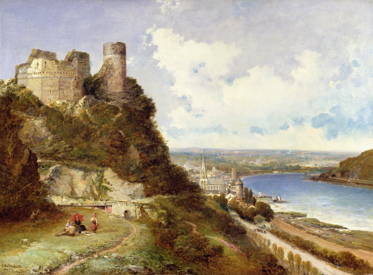 Zamek Oberwesel i Schonberg Rhine, Niemcy autorstwa Arthur Joseph Meadows