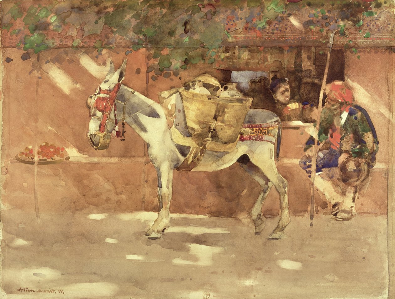 Byway w Granadzie, 1891 (wc na papierze) autorstwa Arthur Melville
