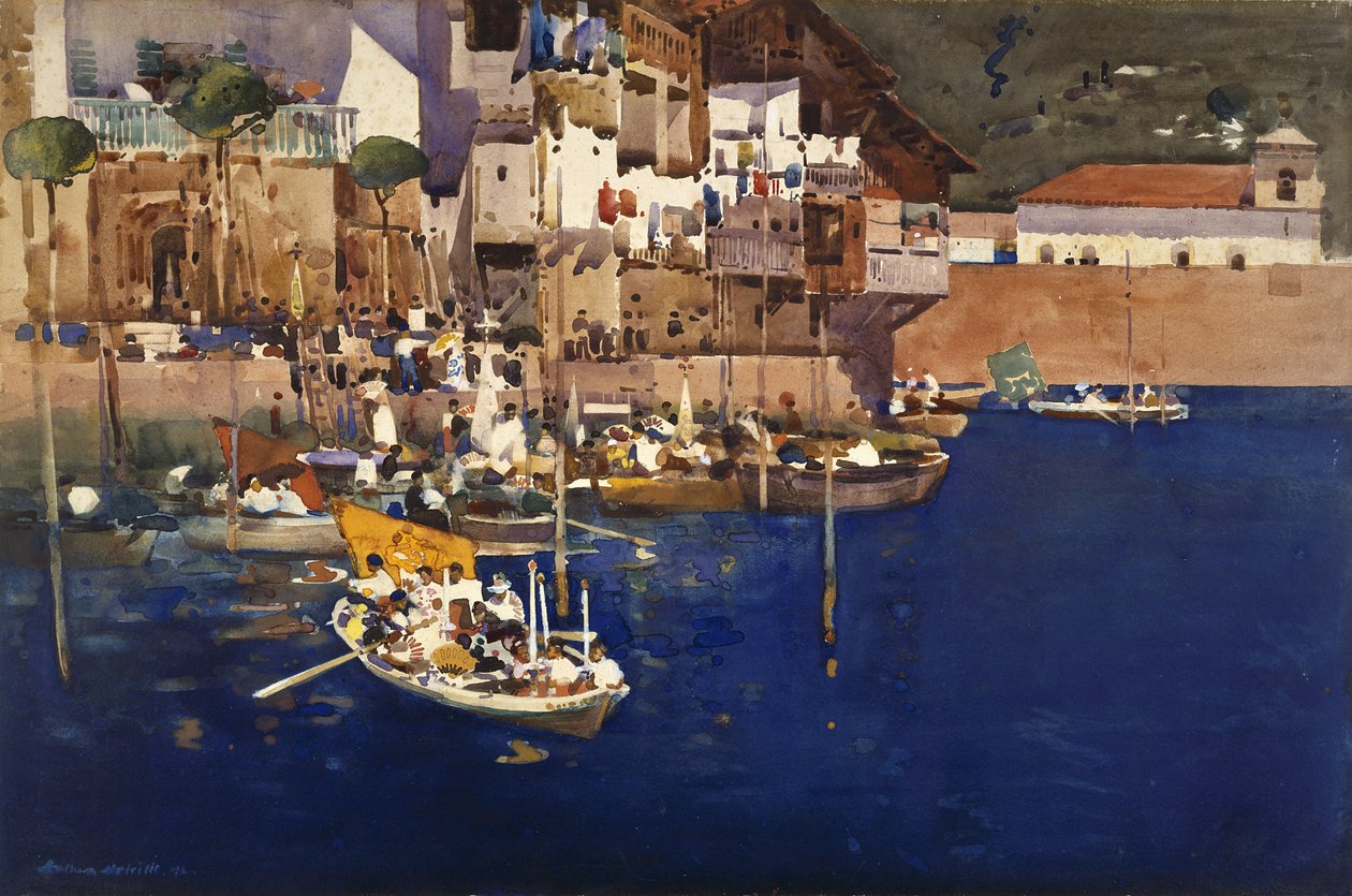 Port śródziemnomorski autorstwa Arthur Melville