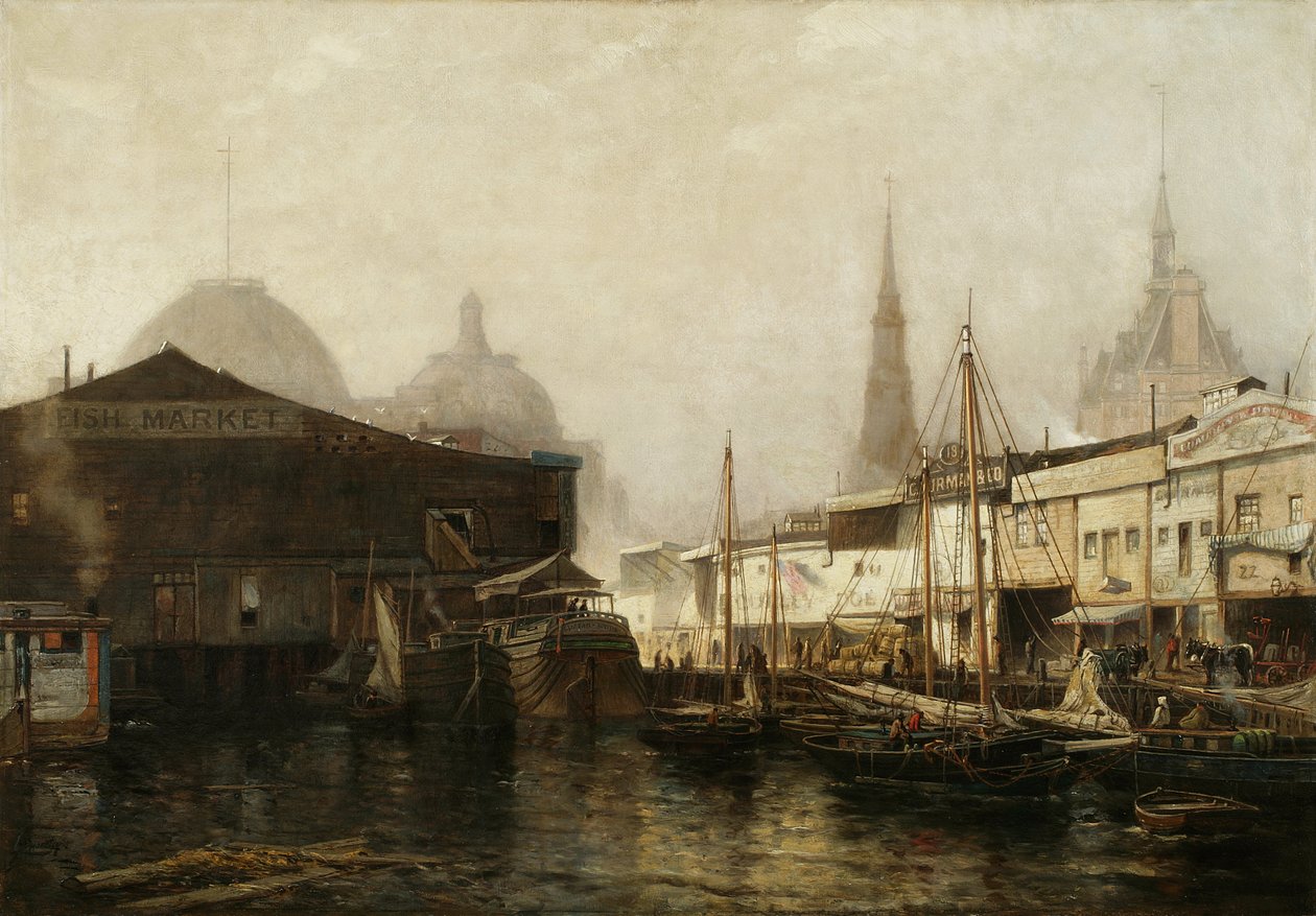 North River Pierhead, 1877 autorstwa Arthur Quartley
