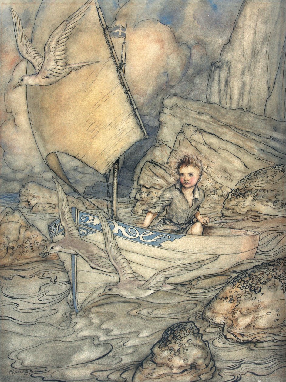 A Childs Future, ilustracja z The Springtide of Life: Poems of Childhood autorstwa Algernona Charlesa Swinburne