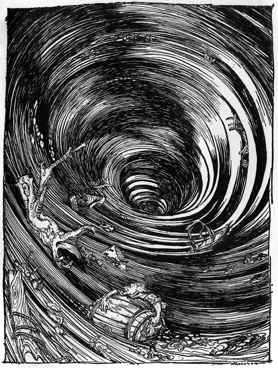 „Zejście w wir” Edgara Allana Poe autorstwa Arthur Rackham