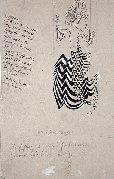 Nimfa wodna, ilustracja na okładce z „Burzy” Williama Szekspira, wydanie z 1926 r. (pióro i tusz z kolorem ciała na papierze) autorstwa Arthur Rackham