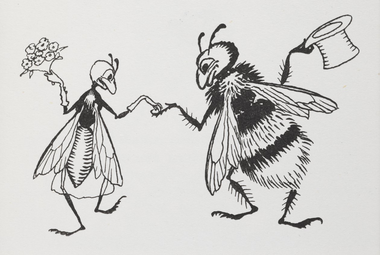 Mucha i pszczoła biorą ślub. autorstwa Arthur Rackham