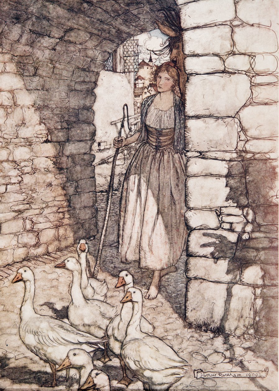 Niestety! Drogi Falado, tam wisisz .. , z Bajek braci Grimm, wyd. 1909 autorstwa Arthur Rackham