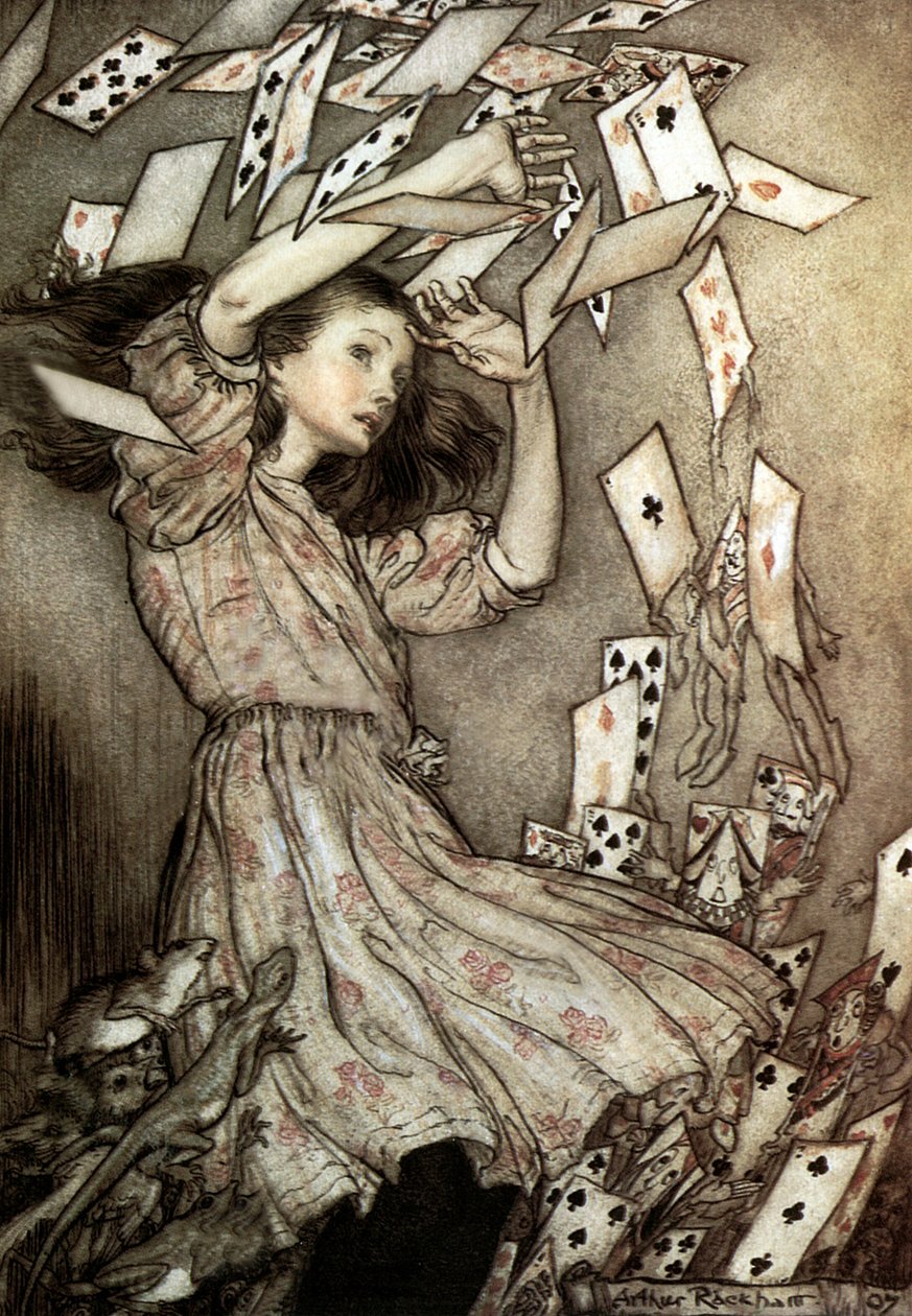 Przygody Alicji w Krainie Czarów (alias Alicja przez lustro) autorstwa Lewisa Carrolla, ilustracja Arthura Rackhama w 1907 r. autorstwa Arthur Rackham