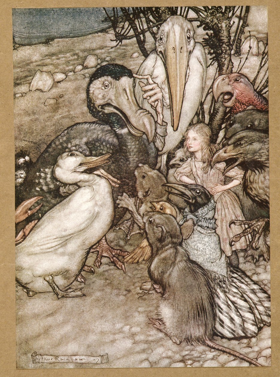 Ale kto wygrał? z Alicji w Krainie Czarów Lewisa Carrolla, wyd. 1907 autorstwa Arthur Rackham