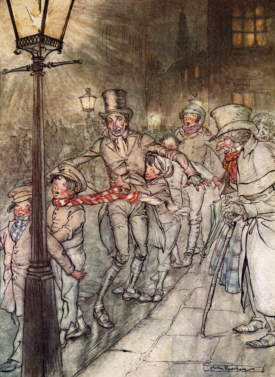 Kolęda wigilijna, Arthur Rackham autorstwa Arthur Rackham