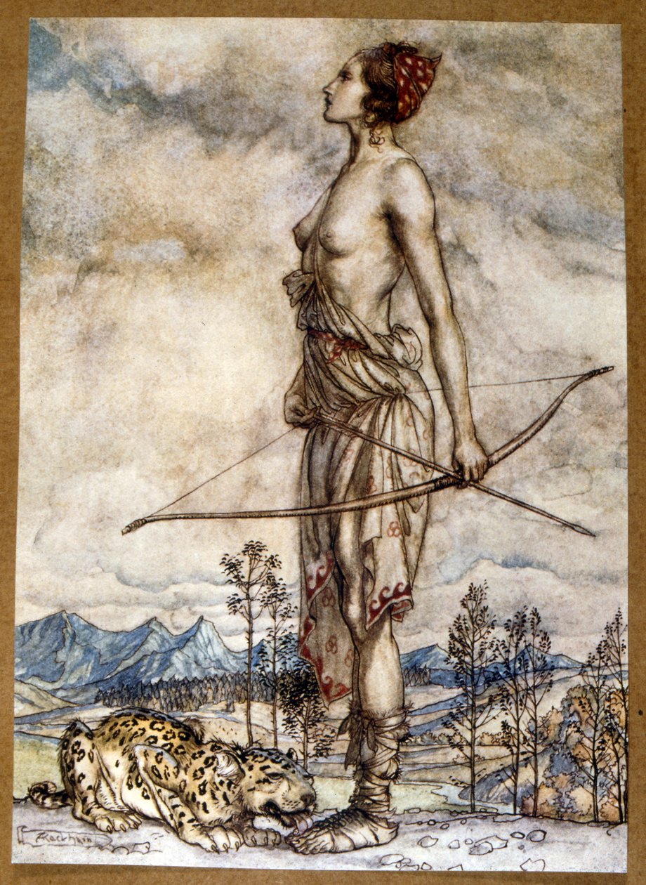 Comus, to maska na cześć czystości autorstwa Arthur Rackham