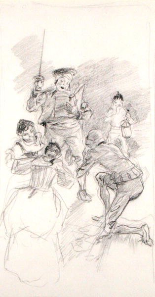Don Kichot Bends Low (ołówek na papierze) autorstwa Arthur Rackham