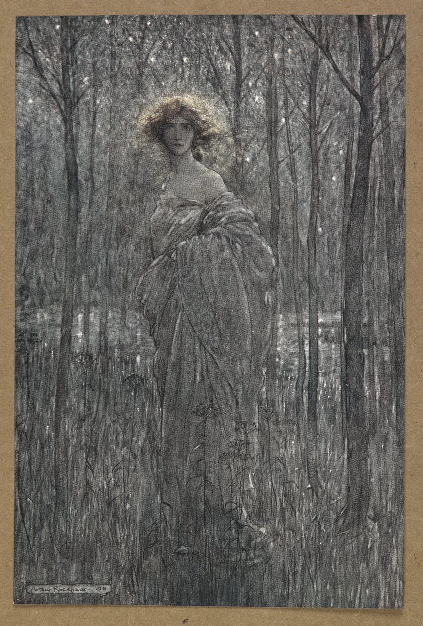 Piękna Heleno, która byłaś bardziej zaczarowana nocą niż wy wszyscy ogniści oe i oczy światła” Kadr z filmu „Sen nocy letniej”. autorstwa Arthur Rackham