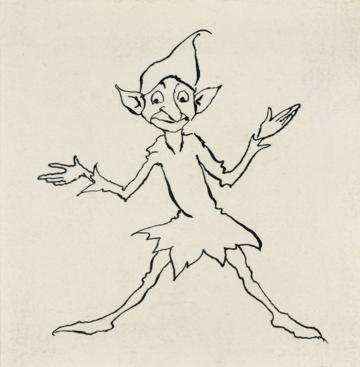 Dobry wieczór! powiedział Lukoje, ilustracja z baśni Hansa Christiana Andersensa, opublikowana w 1932 r. (pióro i atrament) autorstwa Arthur Rackham