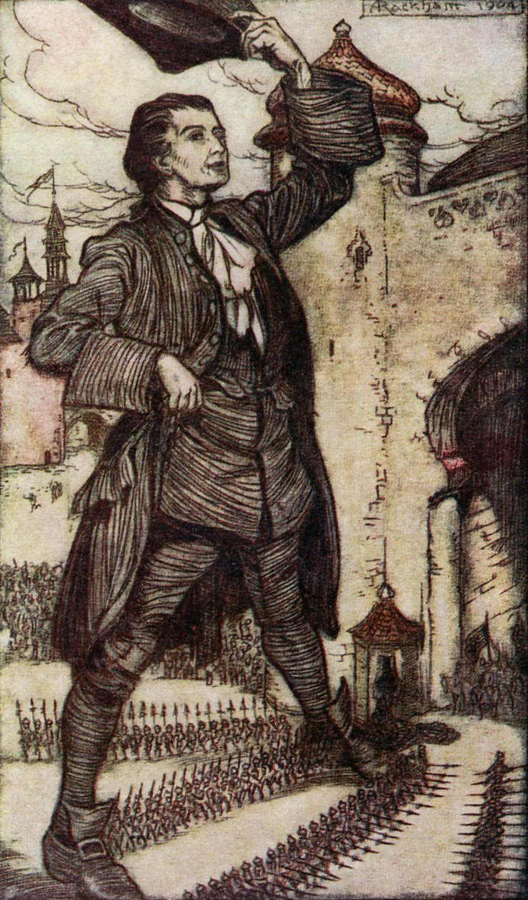 Podróże Guliwera autorstwa Jonathana Swifta autorstwa Arthur Rackham