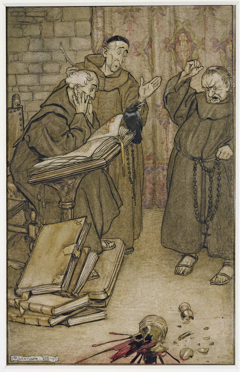 Jeśli ktoś kłamał lub przeklinał (pióro i atrament i toaleta na papierze) autorstwa Arthur Rackham