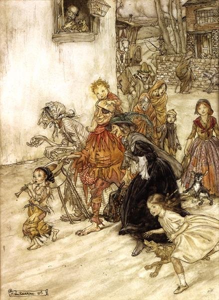 Ilustracja do matki gęsi autorstwa Arthur Rackham
