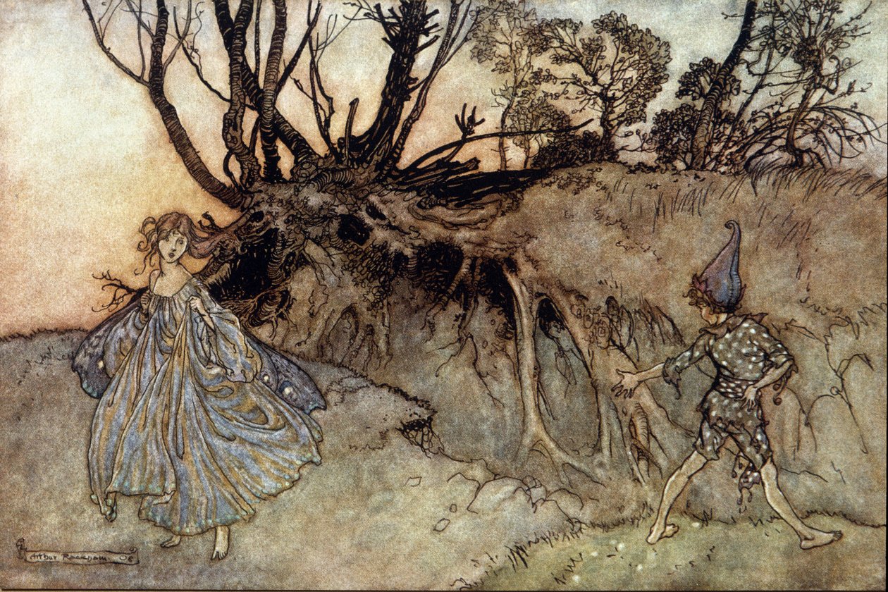 Ilustracja Arthura RACKHAMA (1867-1939) do „Snu letniej nocy” Williama Szekspira autorstwa Arthur Rackham