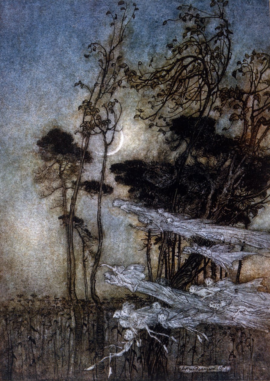 Ilustracja Arthura RACKHAMA (1867-1939) do „Snu letniej nocy” Williama Szekspira autorstwa Arthur Rackham