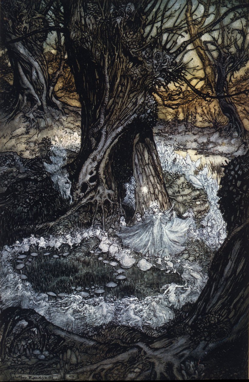 Ilustracja Arthura RACKHAMA (1867-1939) do „Snu letniej nocy” Williama Szekspira autorstwa Arthur Rackham