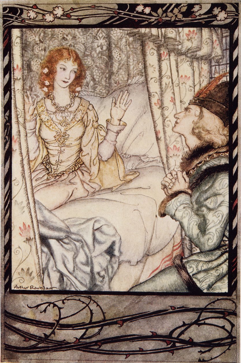 Czy to ty, mój książę? Czekałem na ciebie bardzo długo, z The Arthur Rackham Fairy Book, wyd. 1933 autorstwa Arthur Rackham