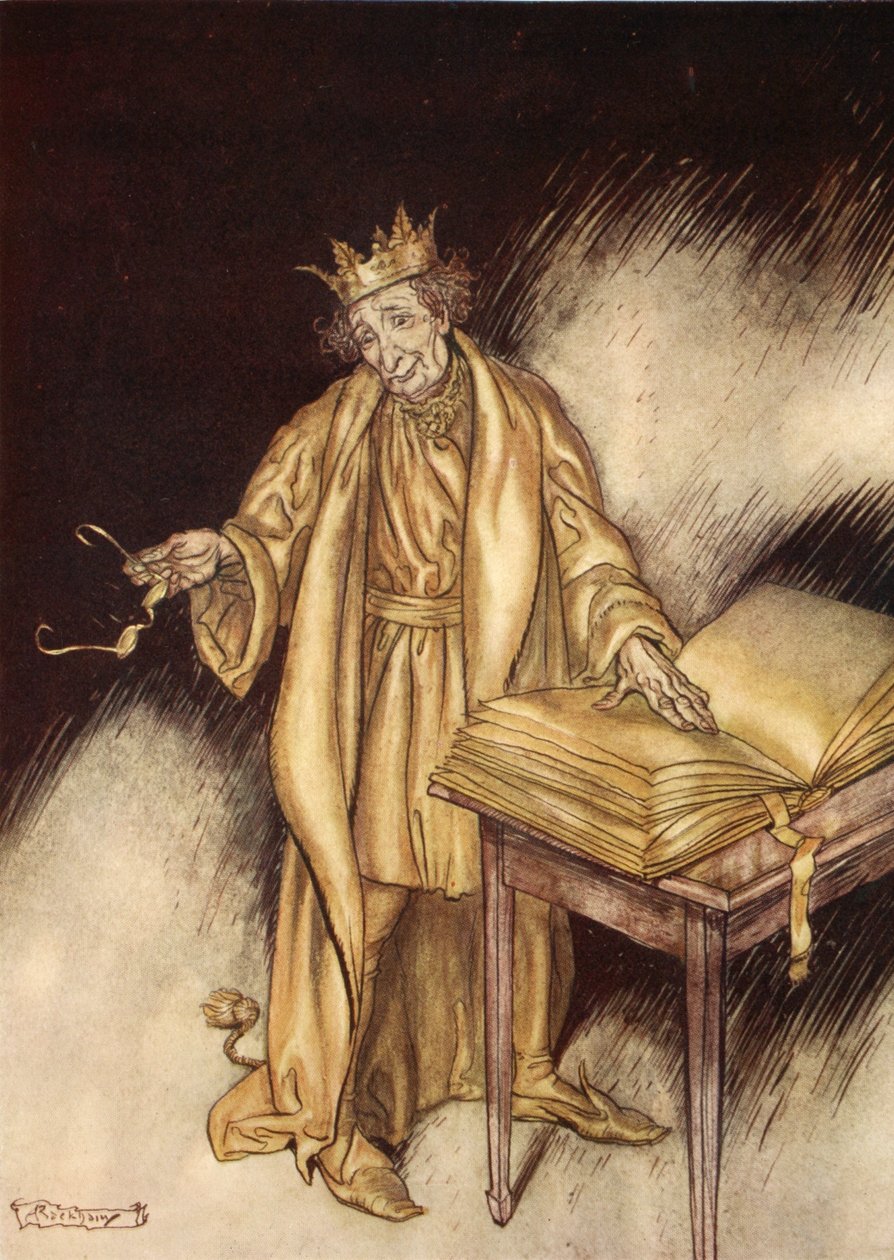 Uderzyło to Midasa jako raczej niewygodne, ilustracja z "Cudownej książki dla dziewcząt i chłopców" Nathaniela Hawthorne