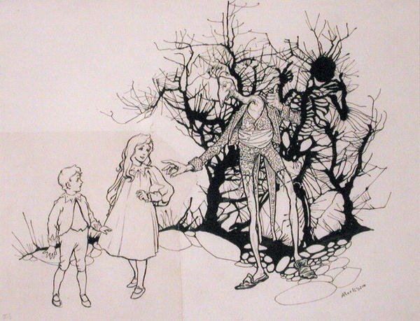 „To był rodzaj szkieletu”, ilustracja z „Zankiwank i Bletherwitch” S.J. Adair Fitzgerald, opublikowany 1896 (pióro i atrament) autorstwa Arthur Rackham