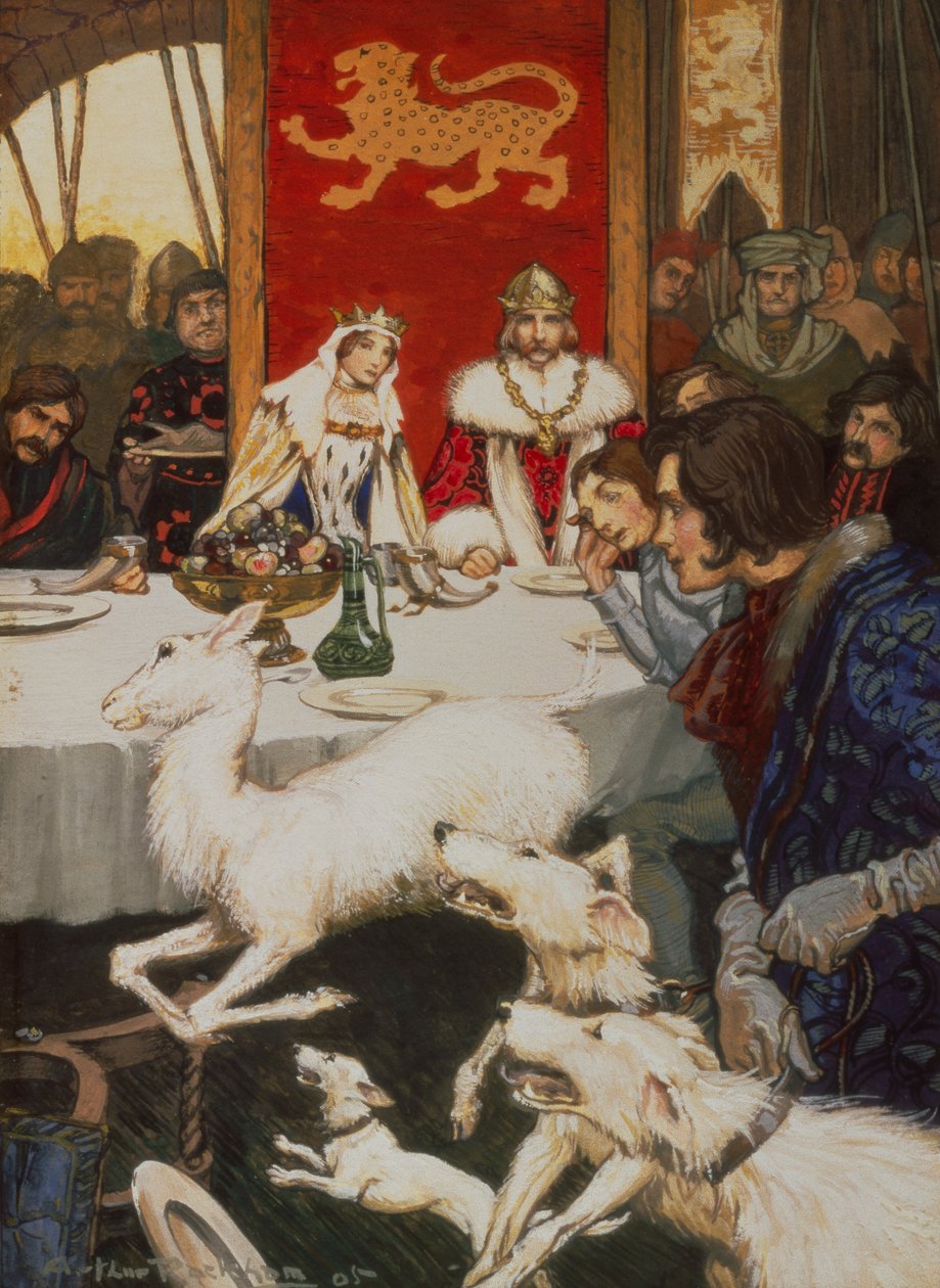 Uczta weselna króla Artura autorstwa Arthur Rackham