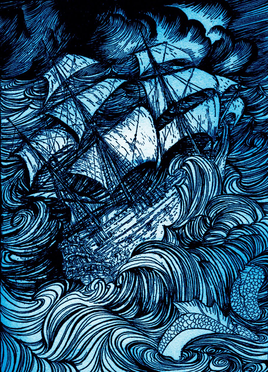 „Rękopis znaleziony w butelce” Edgara Allana Poe autorstwa Arthur Rackham