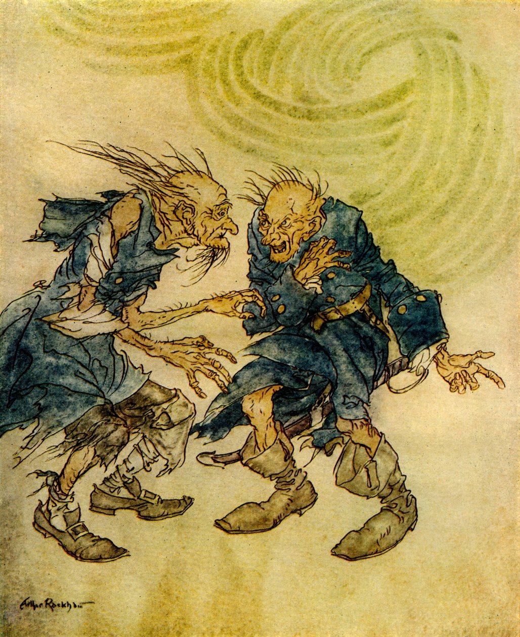 Rękopis znaleziony w butelce przez Edgara Allana Poe autorstwa Arthur Rackham