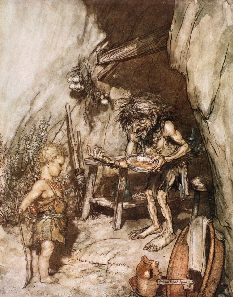 „Mim i niemowlę”, 1924. autorstwa Arthur Rackham