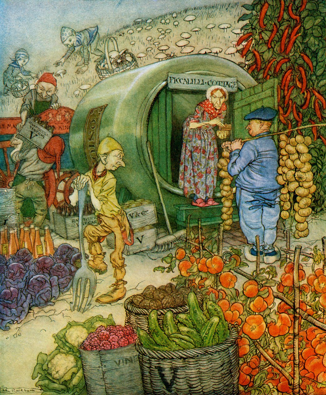 Mr and Mrs Vinegar At Home, z „English Fairy Tales Retold” F.A. Steela, opublikowana w 1927 r. autorstwa Arthur Rackham