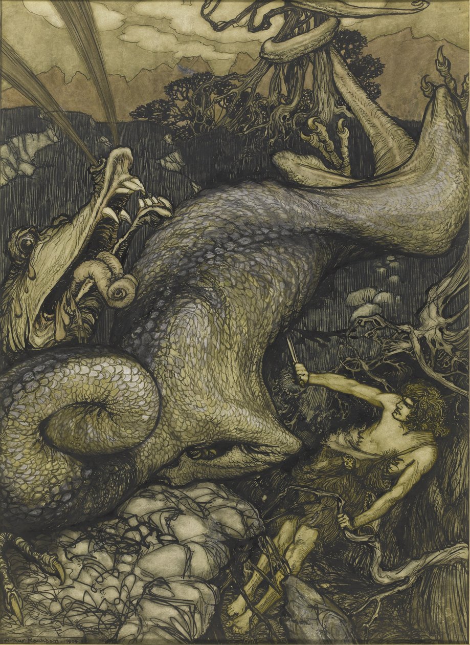 Sigurd Zabójca Smoków, 1901 autorstwa Arthur Rackham