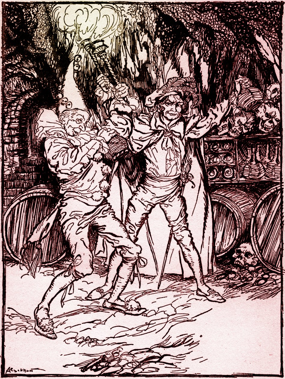„Beczka Amontillado” Edgara Allana Poe autorstwa Arthur Rackham