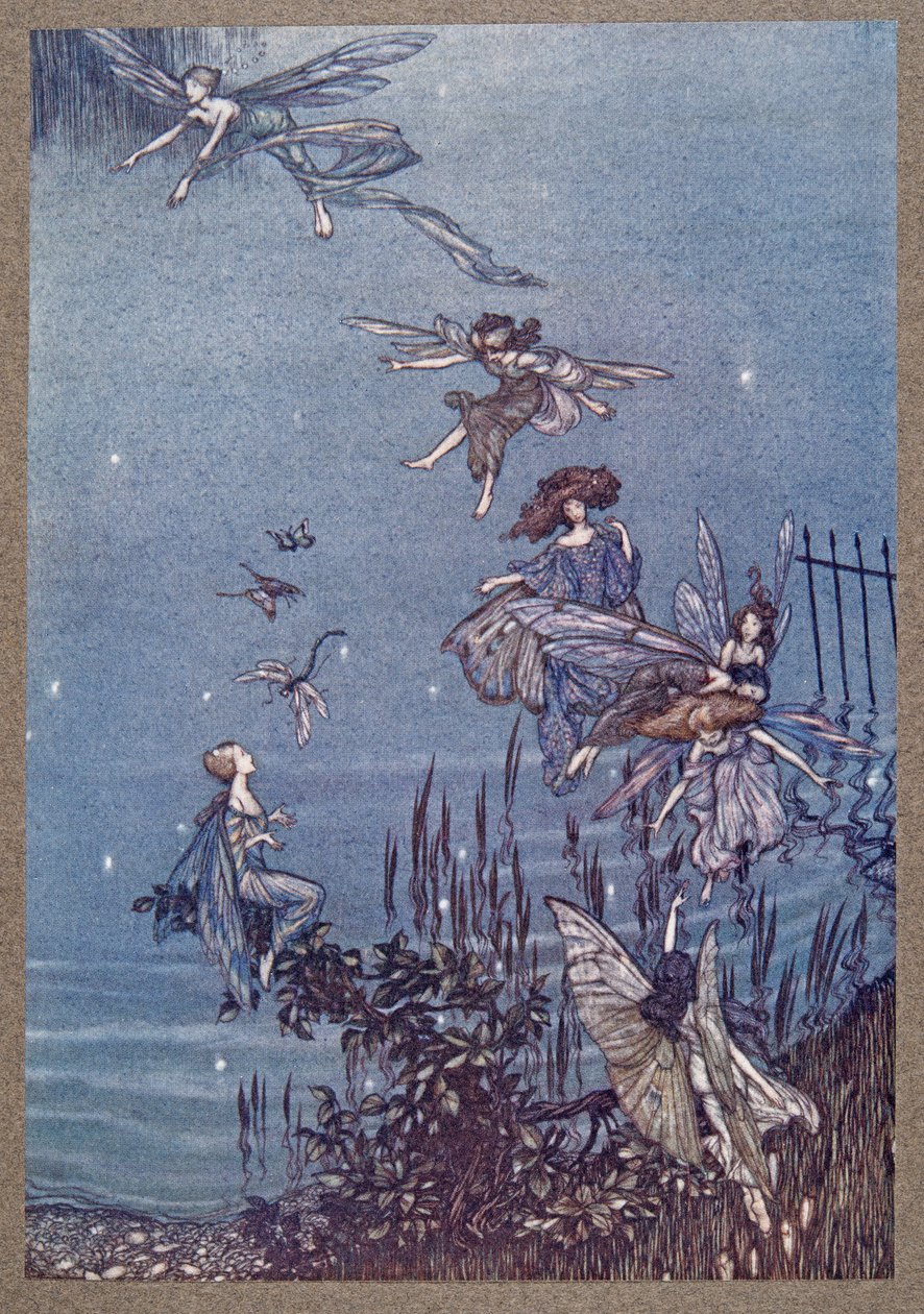 The Fairies of the Serpentine, z Piotrusia Pana w Kensington Gardens JM Barrie (1860 - 1937), wyd. 1906 autorstwa Arthur Rackham