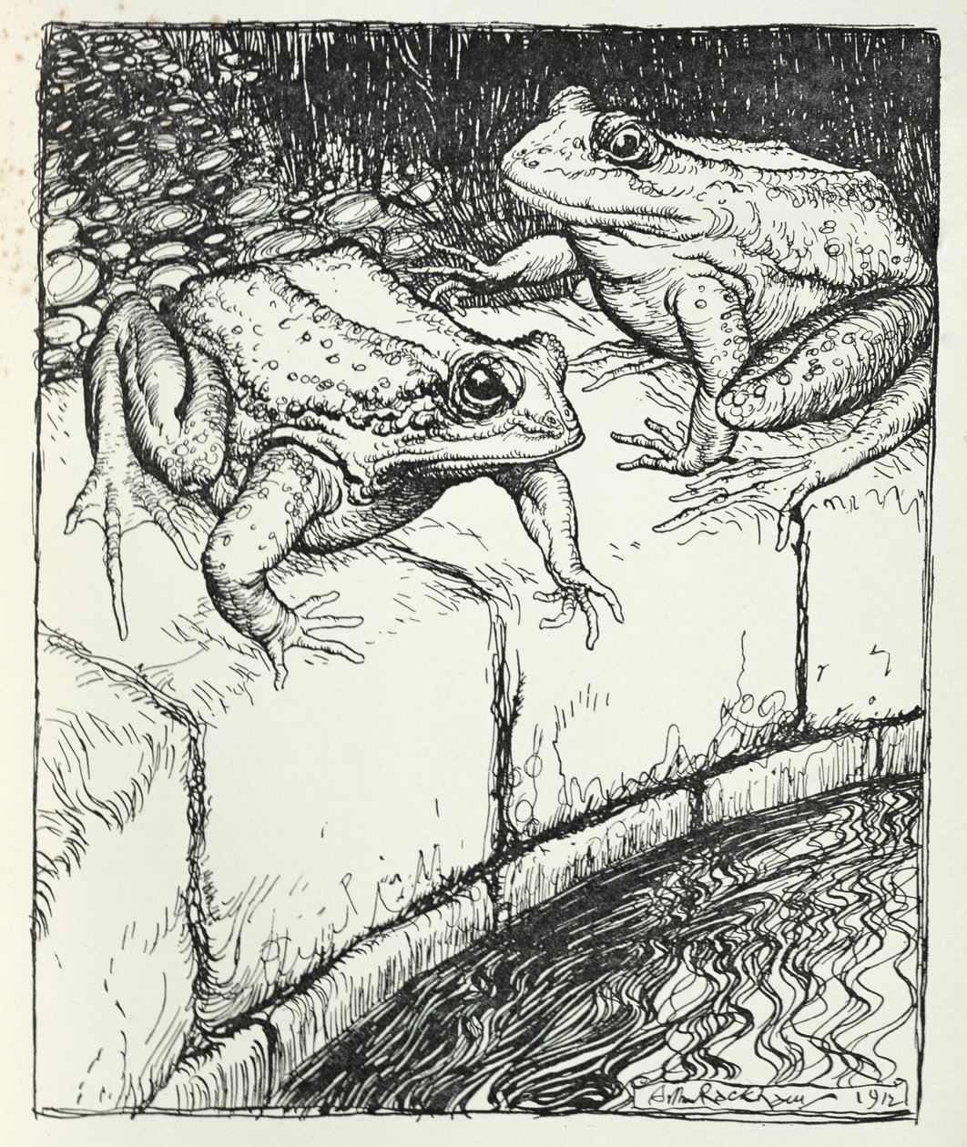 The Frogs and the Well, ilustracja z "Aesop