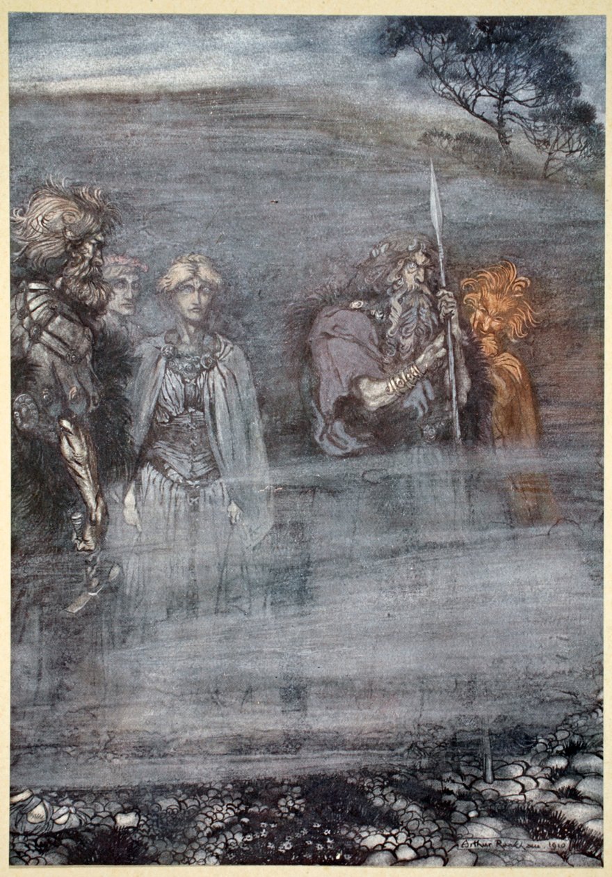 „Bogowie słabną i starzeją się po utracie Freia”, 1910. autorstwa Arthur Rackham