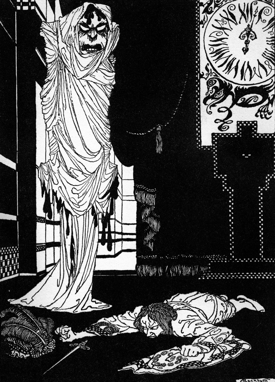 „Maska Czerwonej Śmierci” Edgara Allana Poe autorstwa Arthur Rackham